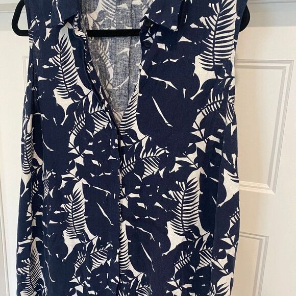 Jessica London XXL Lightweight Breathable Beachy Button Up Linen Tunic Top - Picture 3 of 7